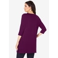 thumbnail image 2 of Roaman's Women's Plus Size Cotton Ultimate Boatneck Tunic With Side Slits, 2 of 6