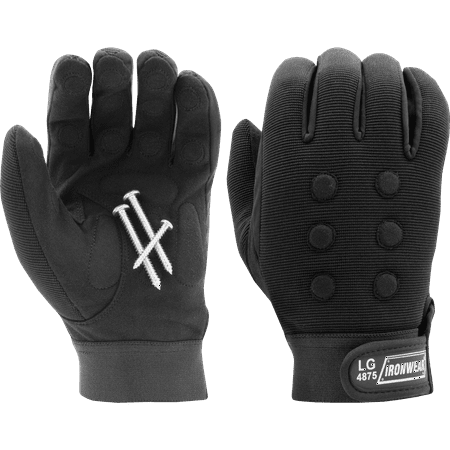 

Ironwear 4875 Magnetic Work Gloves with Soft Pad Impact Points and Strong Grip (Black Medium)