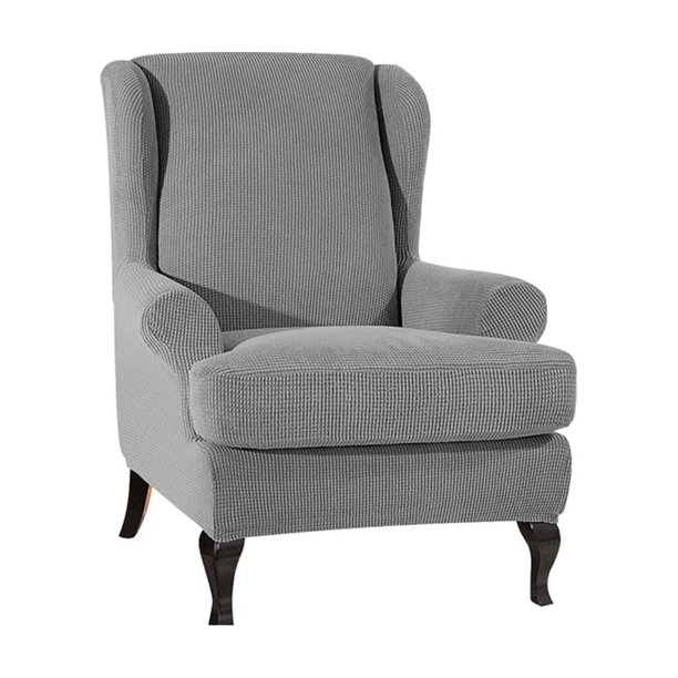 Naiovety 2 fundas de cojín transpirables y fáciles de limpiar para mayor comodidad, funda elástica para sofá, funda para sillón Decoración del hogar gris claro