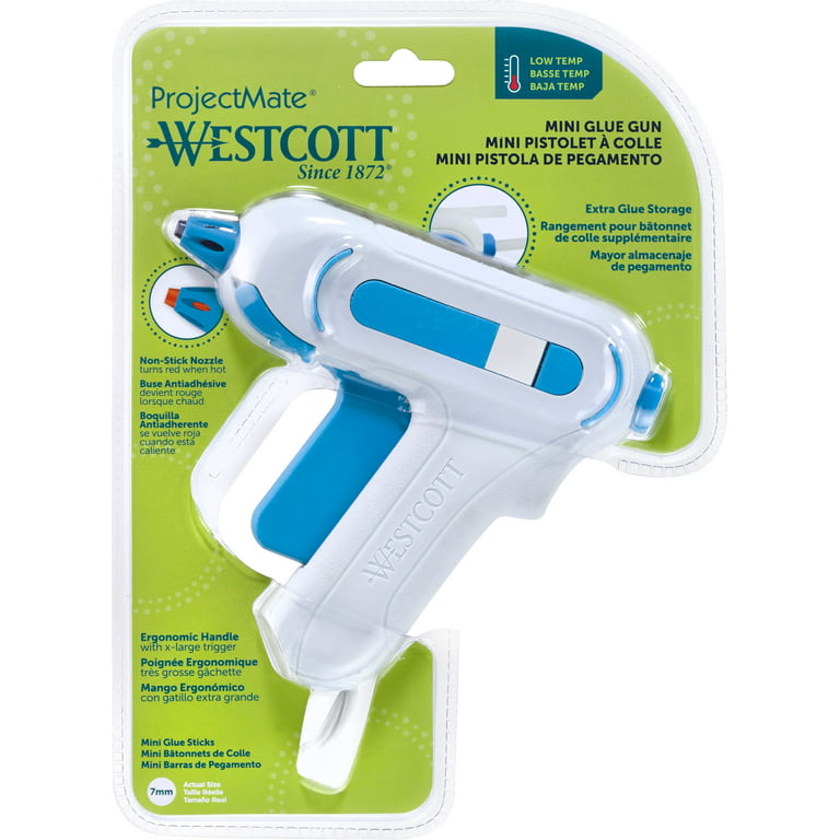 Westcott Premium Mini Hot Glue Gun, Low Temp, White, 1-Count