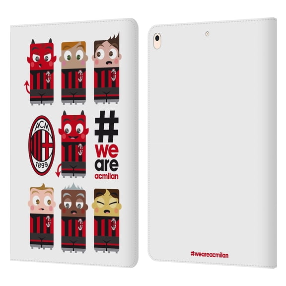 Head Case Designs Officially Licensed AC Milan Children We Are Leather Book Wallet Case Cover Compatible With Apple iPad Air (2019)