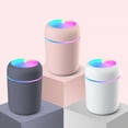 thumbnail image 1 of 2 Pieces Mini Humidifier Bedroom Office Living Room Portable mini mist diffuser light Low Noise Diffuser Atmosphere Light Mist Sprayer, White, 1 of 9