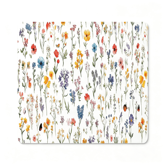 KUMEE Wild Flower Mouse Pad,35.4 X 15.7 Inch Large Mouse Mat Non-Slip Rubber Stitched Edges for Writing Desk,Office,Home,Laptop Desk Mat