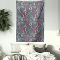 thumbnail image 3 of Nature Tapestry, Illustration of Colorful Leaves and Plants Ornamental Garden Composition, Wall Hanging for Bedroom Living Room Dorm Decor, 60W X 80L Inches, Blue Pink and Grey, by Ambesonne, 3 of 5