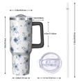 thumbnail image 2 of 40oz Pioneer Flower Floral Print Pattern Insulated Tumbler with Handle, BPA-Free Leak Proof Lid and Straws, Double Wall Vacuum, Hot 12h/Cold 34h, 2 of 6