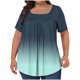 thumbnail image 1 of Tops Cortos para las Mujeres Impreso Cuello de Gran Tamaño Plisado Manga Corta Suelta Superior en Tamaños Más L-5xl, 1 of 4