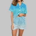 thumbnail image 2 of XuJwPNcy Two Piece Sets for Women Collared V Neck Button down Short Sleeve with Shorts Summer Soft Comfy Pajama Set, 2 of 5