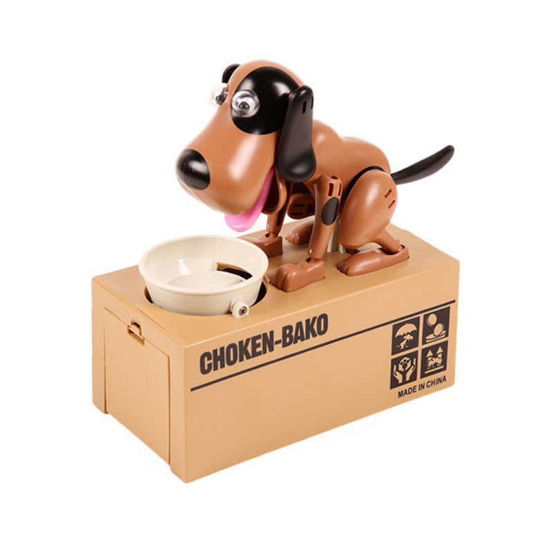 Choken Puppy Hungry Eating Dog Coin Bank Piggy Bank Kid Gift BRAND NEW 