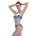 thumbnail image 5 of Daiia Sea Underwater Animals1 printed 2 piece Swimsuit Bikinis for Women High Waisted Racerback Bathing Suits Summer Tummy Control Scoop Neck Swimwear-X-Large, 5 of 8