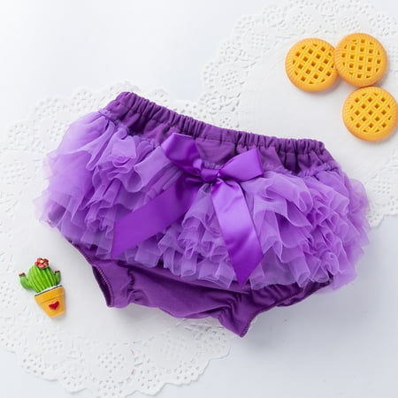 

Yubatuo Toddler Baby Infant Girl Bowknot Ruffle Bloomer Nappy Underwear Panty Diaper Purple XL