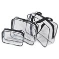 thumbnail image 5 of Juego de 3 bolsas de maquillaje transparentes, bolsa de aseo transparente, PVC transparente impermeable con asa de cremallera, bolsa de equipaje de viaje portátil, 5 of 5