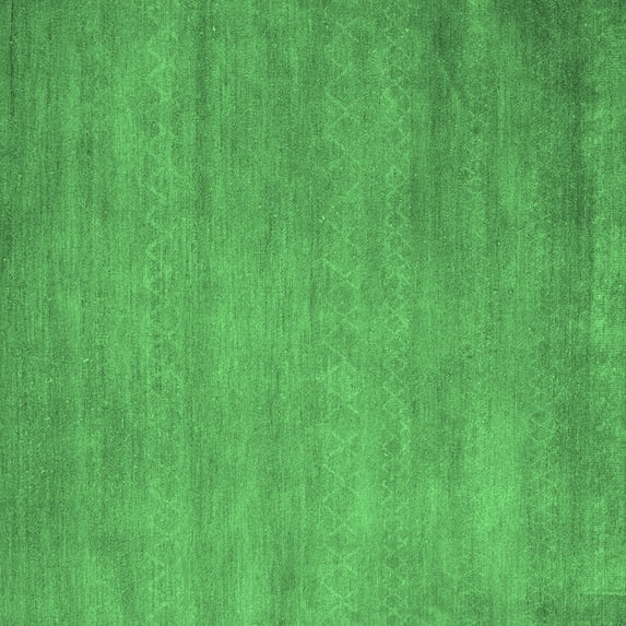 Ahgly Company Indoor Square Abstract Emerald Green Modern Area Rugs, 7' Square