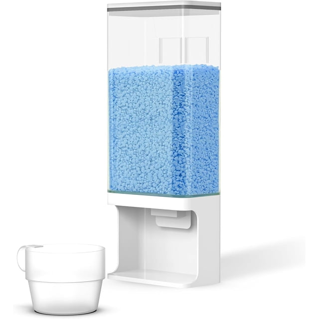 Distributeur de Détergent à Lessive 52,5 Oz/bouteille de Parfum Murale pour Rangement de Buanderie, Adapté pour Adoucissant Perles/sel de Mer/distributeur de Riz/arrosages/organisateur de Grains Solides