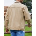 thumbnail image 2 of Denim Jackets for Men Trucker Jean Jacket Unlined Coats Spring Fall Outfits(Khaki,XS), 2 of 8