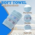thumbnail image 3 of AUQ Wash Gags for Body,Neat Precision Thread Work Wash Rags for Body,Fluffy Comfortable Cotton Loops Wash Cloths for Your Face,Blue1,29.53*13.78*0.39in, 3 of 7