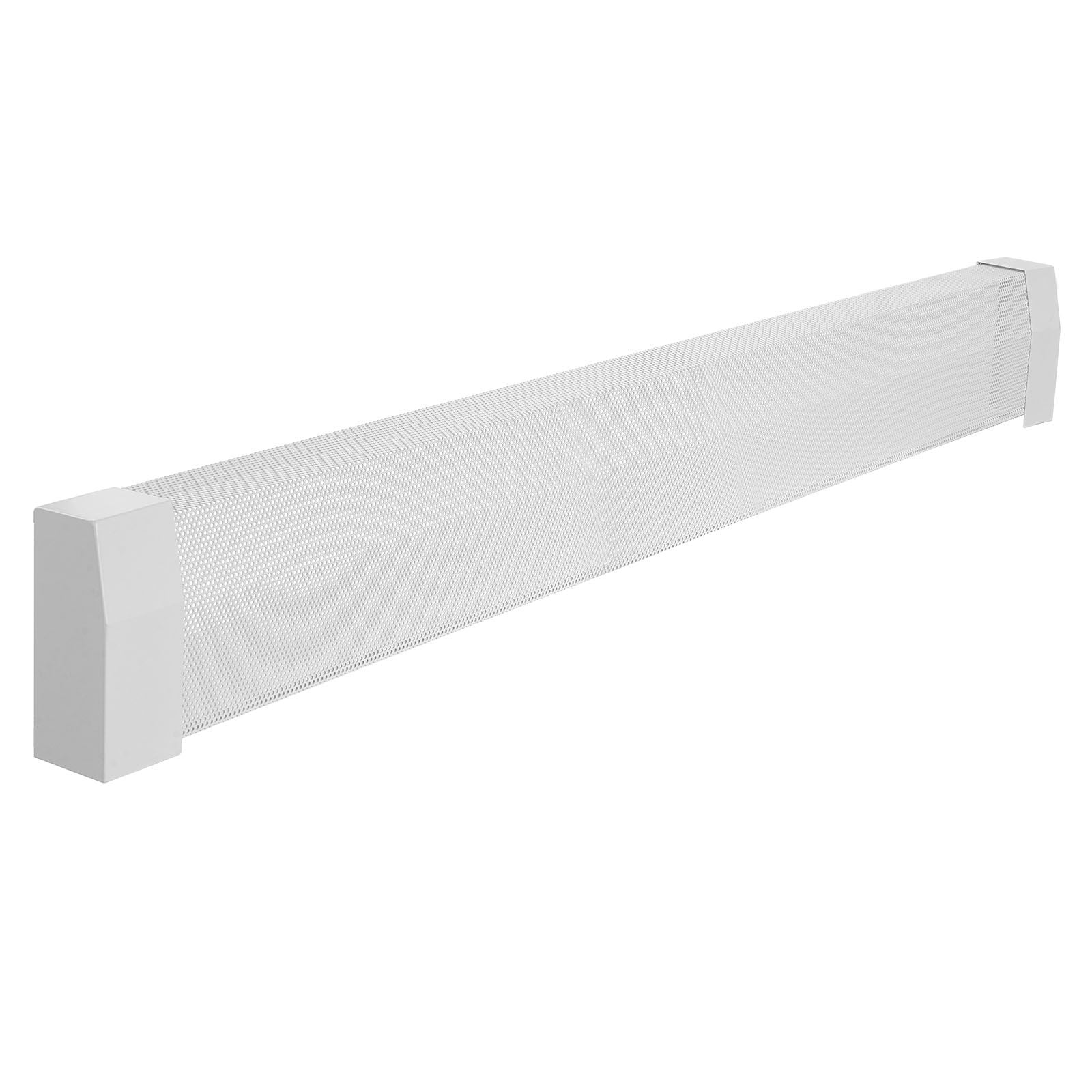 5ft Baseboard Heater Cover Replacement, Powder-Coated Steel, Ventilation Openings, Easy Installation, White Finish for Home Heating