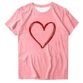 thumbnail image 2 of Posijego Valentines Day Tee for Women Plus Size Tops Ladies Heart Graphic T-Shirts Loose Casual Summer Shirts, 2 of 4