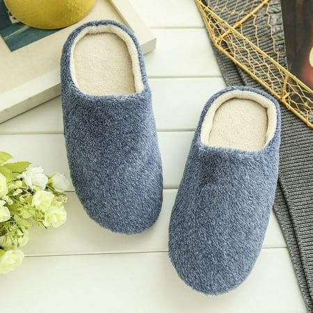 

Eleanos Women Men Anti-Slip Warm Fleece Home Slippers Sandals Unisex Indoor House Shoes