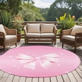 thumbnail image 4 of Round Area Rug 6 Ft, Valentine's Day Washable Non-Slip Circle Carpet for Living Room/Bedroom, Pink Bowknot Ribbon Modern Mother's Day Low-Profile Indoor Mats Collection Rugs for Residential, 4 of 8