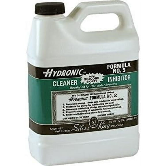 Silver King HF5SK471 1 Quart Hydronic Formula #5 Hot Water Systems Boiler Cleaner Inhibitor With Silicone SK-471