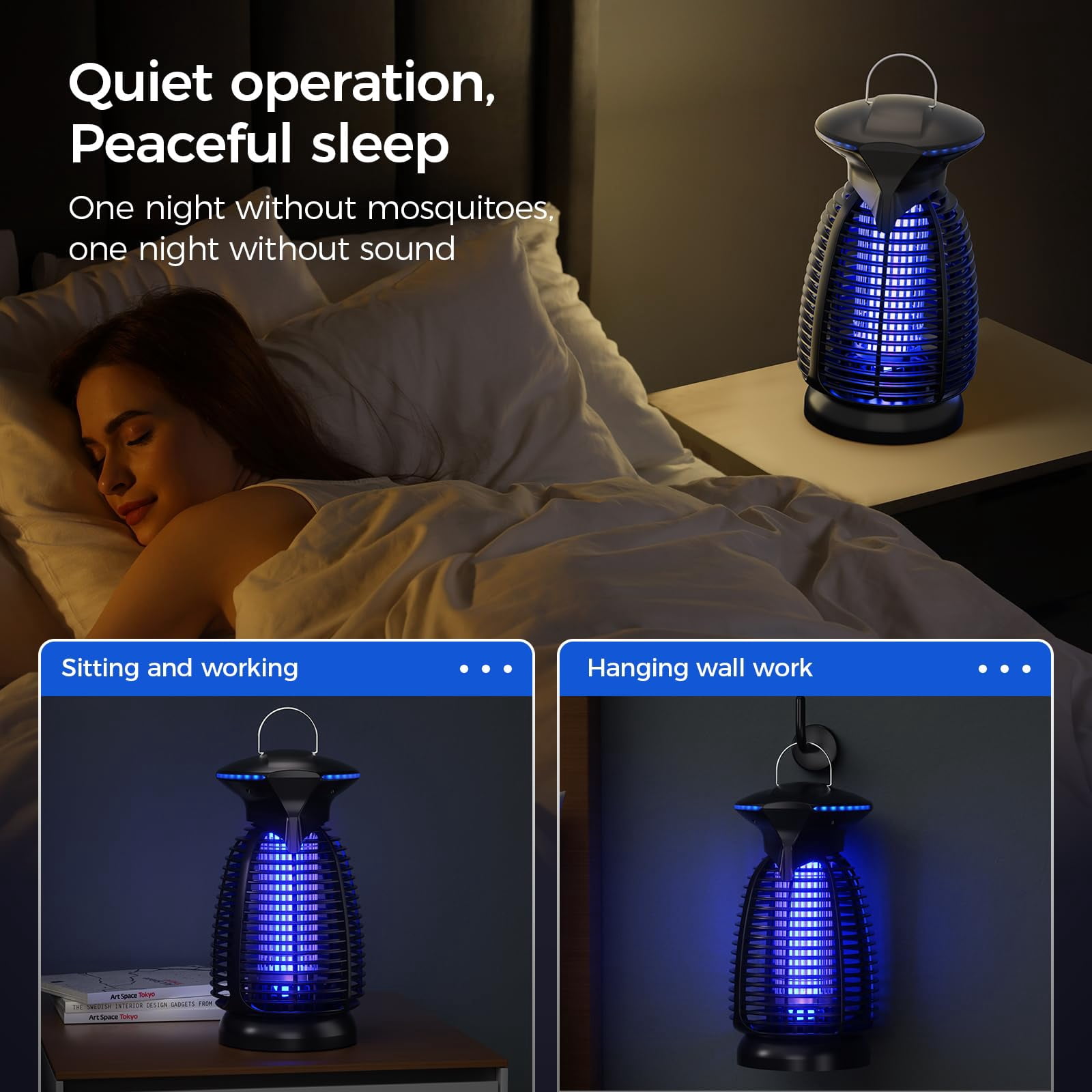 Outdoor Zapper With Led Light - Electric Mosquito Killer Fly Insect And Indoor For Home Kitchen  Patio Backyard