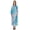 Light Blue, variant on Bimba Long Sleeve Printed Maxi Shirt Dress For Womens Casual Loose Fit Button Down Dresses