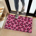 thumbnail image 2 of Black and Pink Leopard Print Washable Non Slip Indoor Door Mat, Decorative Entry Rug for Entrance, Bedroom, Kitchen, Bathroom, 16"x24", 2 of 6