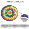 thumbnail image 6 of Colorful Rainbow Tie Dye Spiral Pattern Round Fitted Tablecloth with Elastic Edge,Dining Table Cover Waterproof,Outdoor Round Tablecloth for Camping,Dining,Indoor and Outdoor, 6 of 7