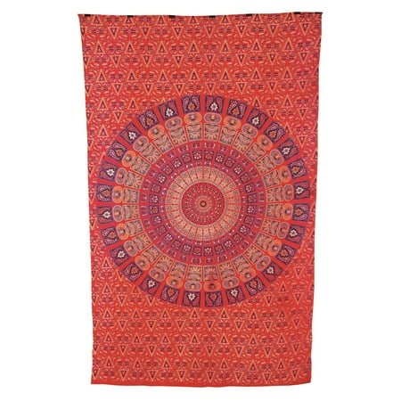 - Deesa Bohemian Mandala Tapestry, Wall Hanging and Bedspread (Medium, 4.5 x 7 Feet, Red and Purple, 100% Cotton, Fair Trade Certified)