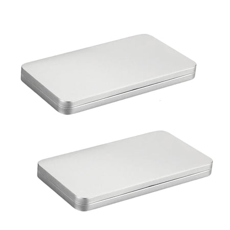YongCo 2pcs Sturdy Metal Cash Organizers with Lid Designs Money Storage Boxes for Home or Business Use Money Management