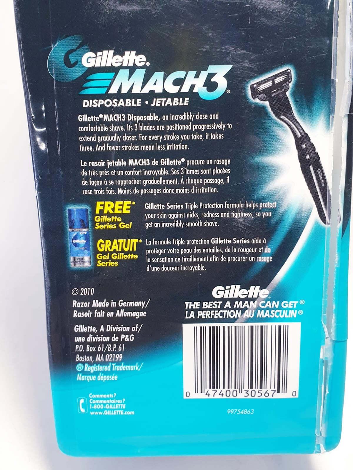 Gillette Mach3 Sensitive Skin Disposable Razor with TGS Series Shave Gel Bonus Pack
