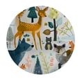 thumbnail image 4 of WYYP Forest Animals Round Tablecloth 100% Polyester Fiber Washable for Home Kitchen Outdoor Decoration White, 4 of 8