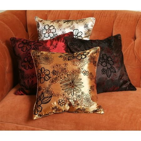 Silky Bloom 17" X 17" Throw Pillow