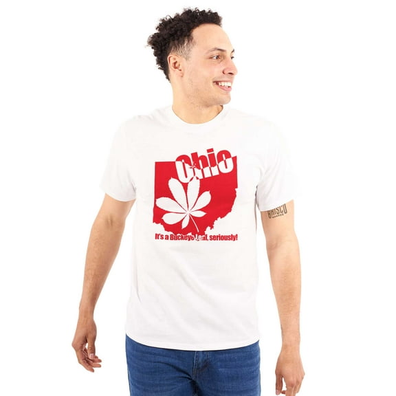Ohio Shaped State Pride Buckeye Leaf Plus Size Crewneck Graphic Tee Shirt Brisco Brands 2X