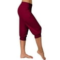 thumbnail image 5 of Mrat Cropped Sweatpants Women Jogger Capris Clastic Waisted Workout Loose Fitting Sweat Pants Solid Athletic Capris with Pockets S-15 Wine 3XL, 5 of 6