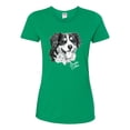thumbnail image 2 of Border Collie Dog Lover Pet Owner Animal Lover Womens Graphic T-Shirt, Kelly, Small, 2 of 4