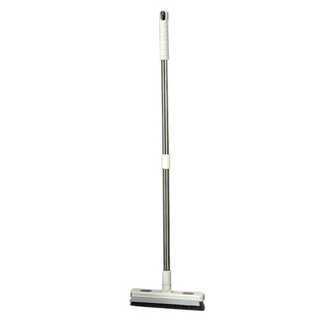 

RKZDSR 2-in-1 Scalable Cleaning Floor Scrub Brush with Handle - Grout Brush V-Shape Stiff Bristle Cleaning Brush with Squeegee 180° Rotating - Professional Floor Scrub Brush