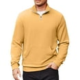 thumbnail image 2 of Zimjoy Men's Quarter Zip Pullover Long Sleeve Collared 1/4 Zip Pullover Mens Casual Long Sleeve Shirts for Men Pocket Sweatshirt Lightweight Fall Clothes, Orange 3XL, 2 of 6
