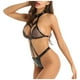 thumbnail image 5 of Bikini de una pieza con cremallera de cuero de imitación Fridja sexy para mujer, 5 of 6