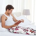 thumbnail image 6 of Picia Cherry Blossoms Mens Soft Woven Cotton Elastic Waistband Sleep Pajama Pant Lounge Sleep Pant With Pockets And Drawstring-XX-Large, 6 of 9