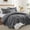 Charcoal, variant on Ameha 3-Piece Quilt Set Bedspread Lightweight Embossed Floral Microfiber Coverlet Adult Queen Size White