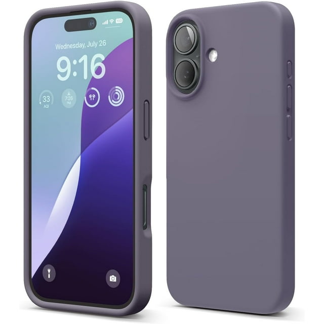 KOMI Compatible with iPhone 16 Pro Max Case, Premium Liquid Silicone Case, Full Body Protective Cover, Shockproof, Slim Phone Case, Anti-Scratch Soft Microfiber Lining, 6.9 inch Deep Lavender