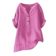 thumbnail image 3 of Blouse Ample à Boutons pour Femmes, Manches Courtes, Décontractée, 3 of 3