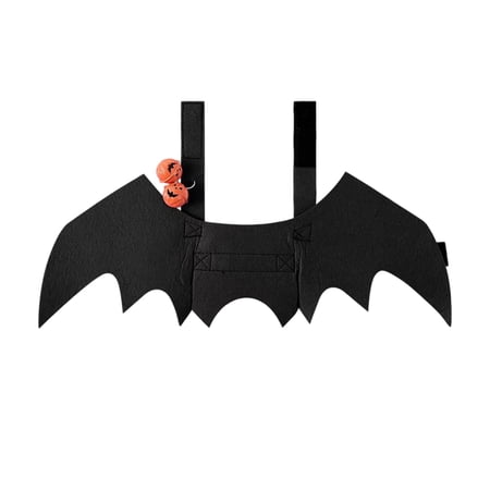 Pet Bat Wings with Black Felt Fabric, Adjustable Halloween for Dogs and Cats, Halloween Party Pet Accessory with 1 Jingle Bell