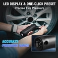 thumbnail image 5 of Cordless Portable Tire Inflator Air Compressor, 150PSI, 5200mAh, digital gauge & LED light, black. Fits cars, motorcycles, bikes, balls, includes multi nozzles + USB charging cable, 5 of 10
