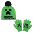thumbnail image 1 of Minecraft Exploding Creeper Ensemble Tuque à Pompon et Gants pour Enfants, 1 of 7