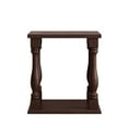 thumbnail image 5 of AENKYO Hand-Brushed Glaze Vintage End Table - Solid Wood Legs, 2-Tier Storage, for Bedroom & Living Room, Dark Walnut, 5 of 6