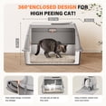 thumbnail image 3 of Stainless Steel Cat Litter Box with Scoop, Metal Litter Box High Sided, Cat Litter Box Enclosure, XL Extra Large High-Sided Litter Boxs (Anti-Urine Leakage, Include Scoop) (Grey), 3 of 7