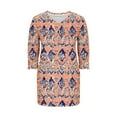 thumbnail image 5 of Hvot&aat Women's Casual Mini Dress 3/4 Elastic Cuffs Loose V Neck Swing Dresses with Pockets, 5 of 6