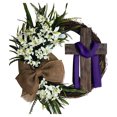thumbnail image 2 of LAMDAWE 19.7inch Easter CrossWreath with BurlapBow andLilies,ArtificialSpring Wreath for Front Door Decor,Spring Holiday Hanging Decorations for Farmhouse Home Patio Porch Wall ChristianGift, 2 of 5